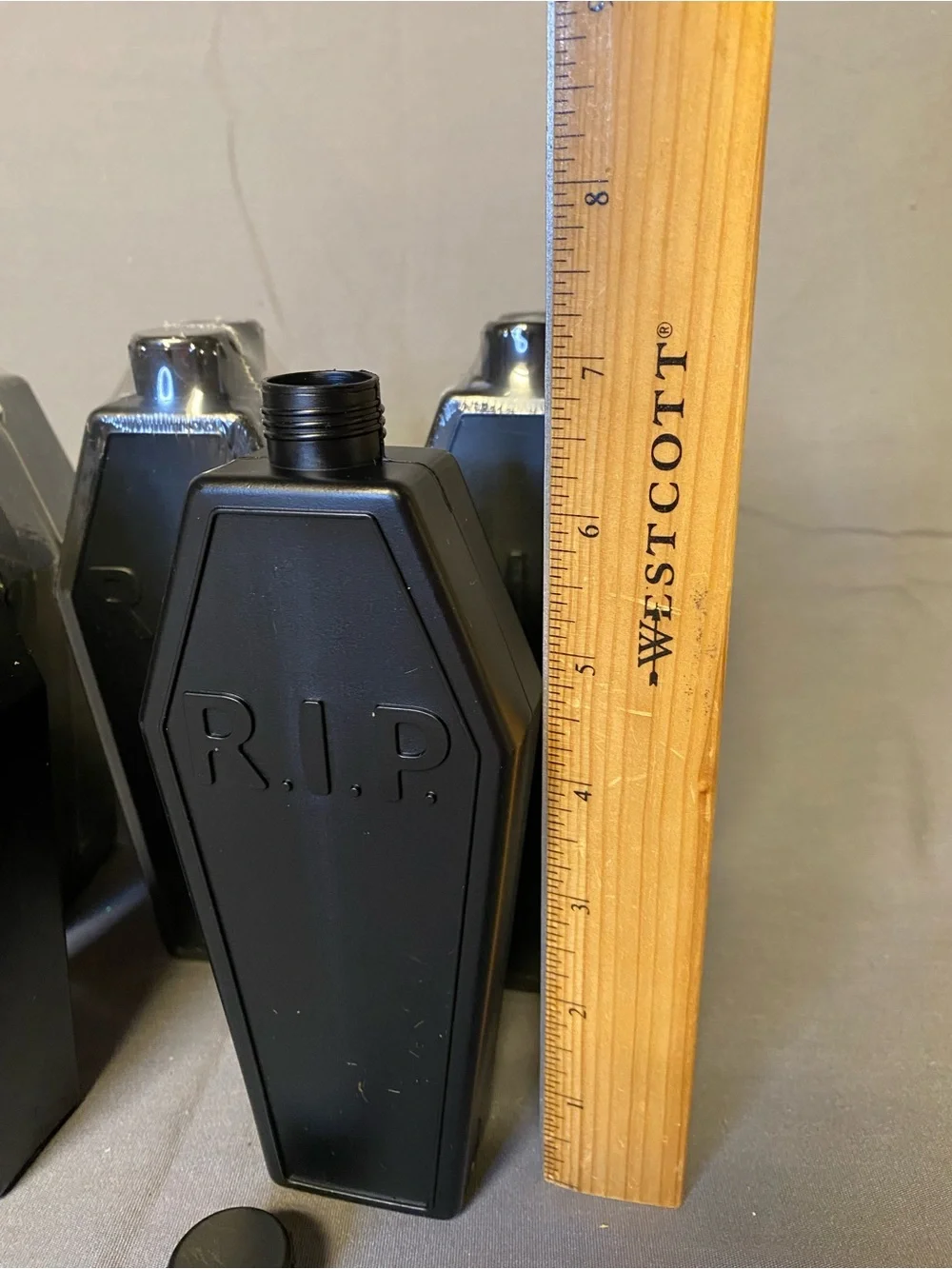 Target Black Coffin-Shaped R.I.P. Flask Water Bottle set of 8